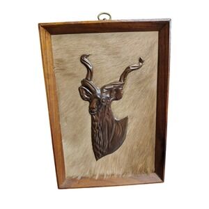 Vintage Folk Art Copper Wildlife South Africa Gazelle